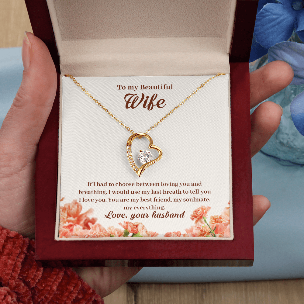 To My Wife If I Had to Choose Forever Necklace w Message Card-Express Your Love Gifts