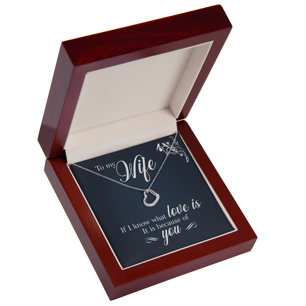 To My Wife If I Know What Love Is Delicate Heart Necklace-Express Your Love Gifts