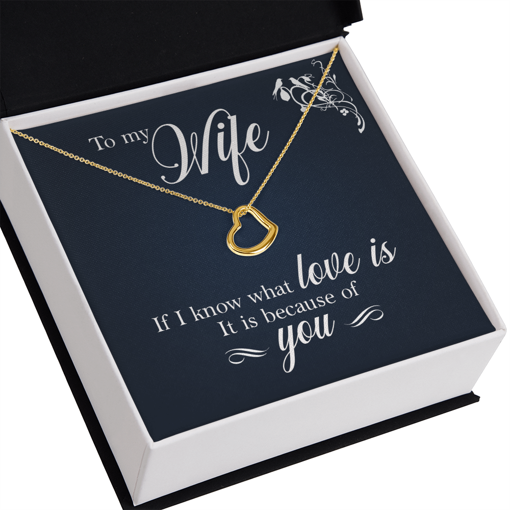 To My Wife If I Know What Love Is Delicate Heart Necklace-Express Your Love Gifts