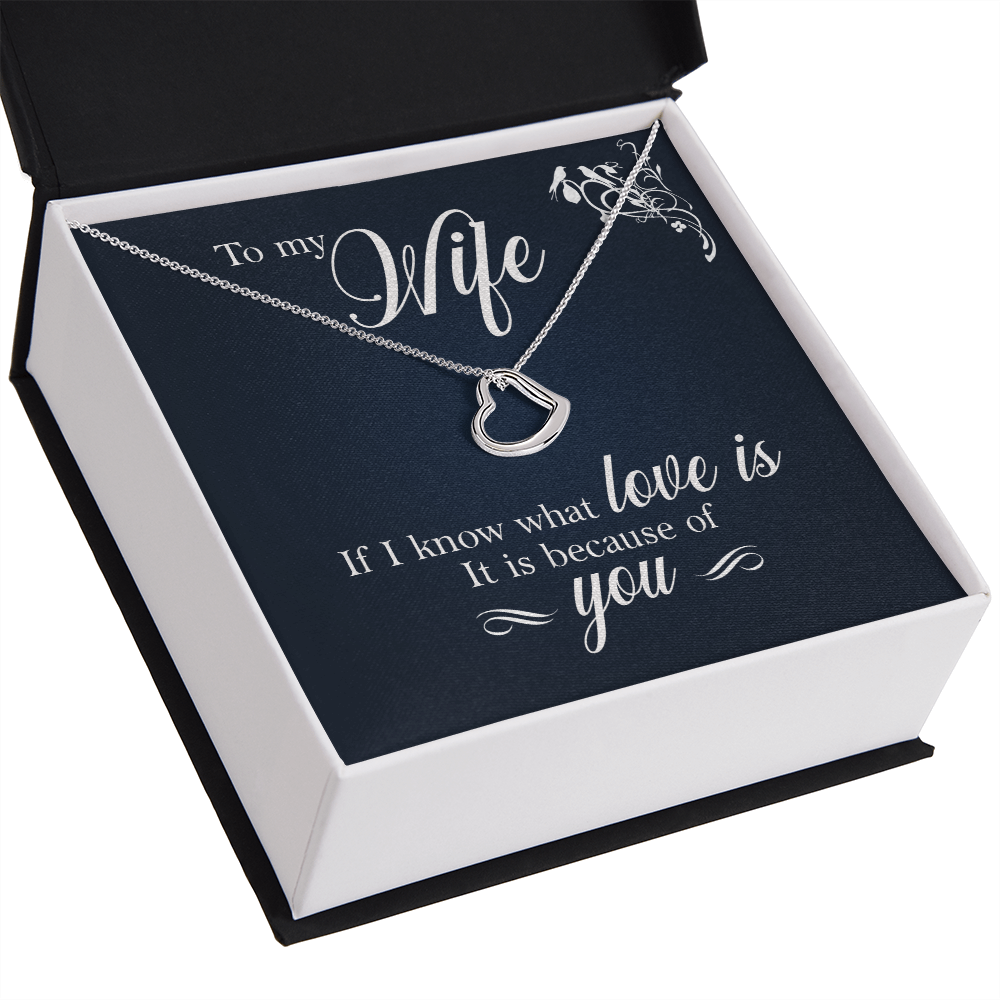 To My Wife If I Know What Love Is Delicate Heart Necklace-Express Your Love Gifts