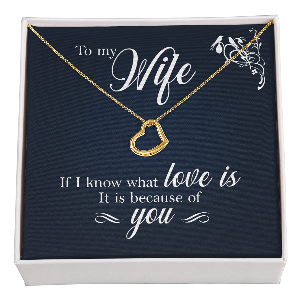 To My Wife If I Know What Love Is Delicate Heart Necklace-Express Your Love Gifts