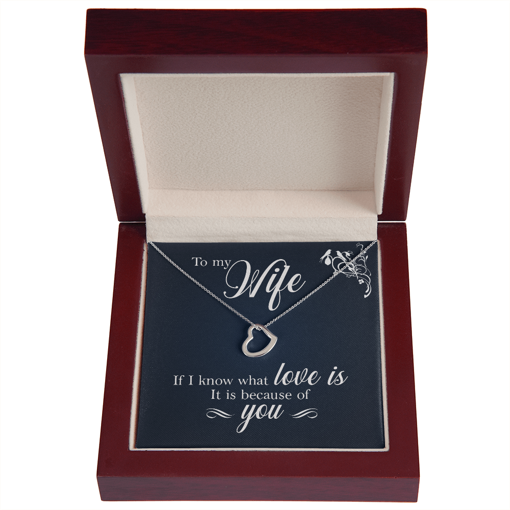 To My Wife If I Know What Love Is Delicate Heart Necklace-Express Your Love Gifts