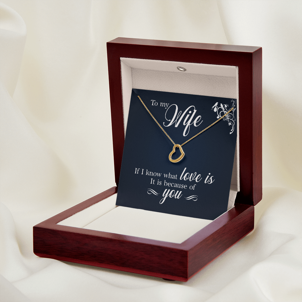 To My Wife If I Know What Love Is Delicate Heart Necklace-Express Your Love Gifts