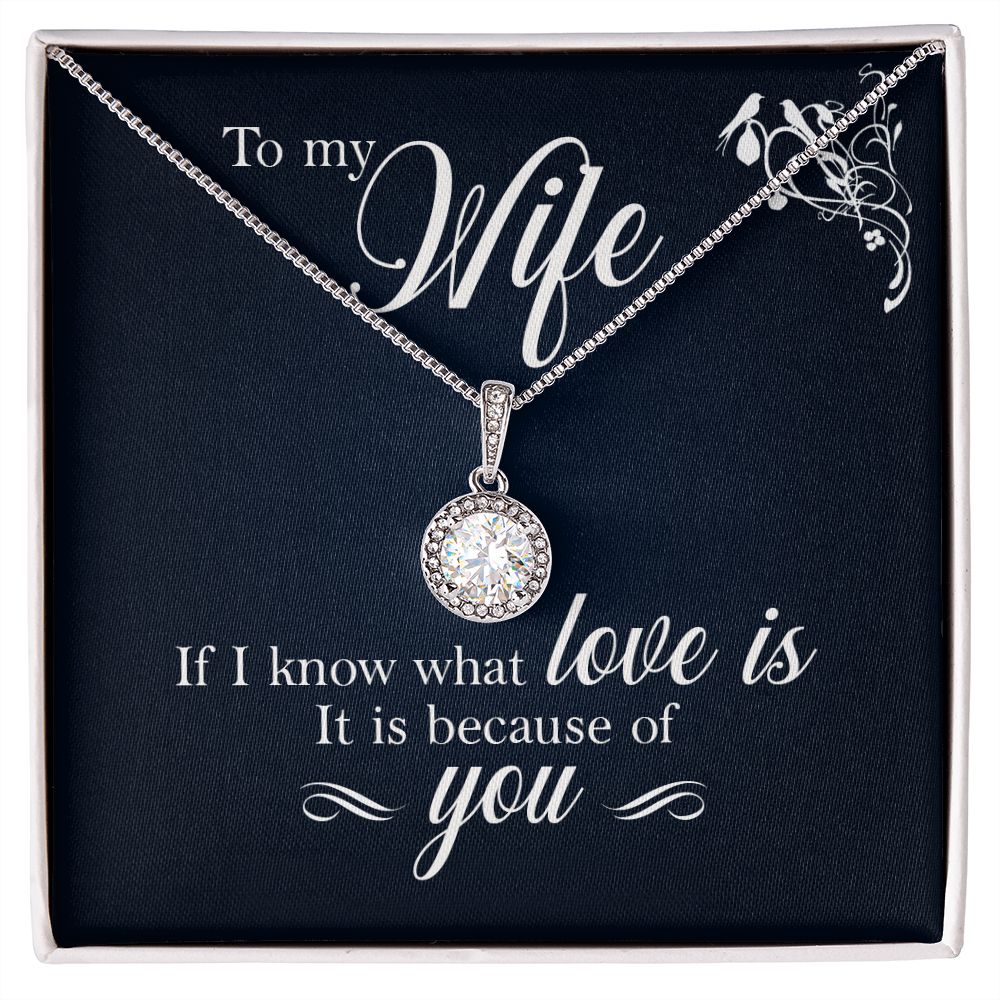 To My Wife If I Know What Love Is Eternal Hope Necklace Message Card-Express Your Love Gifts