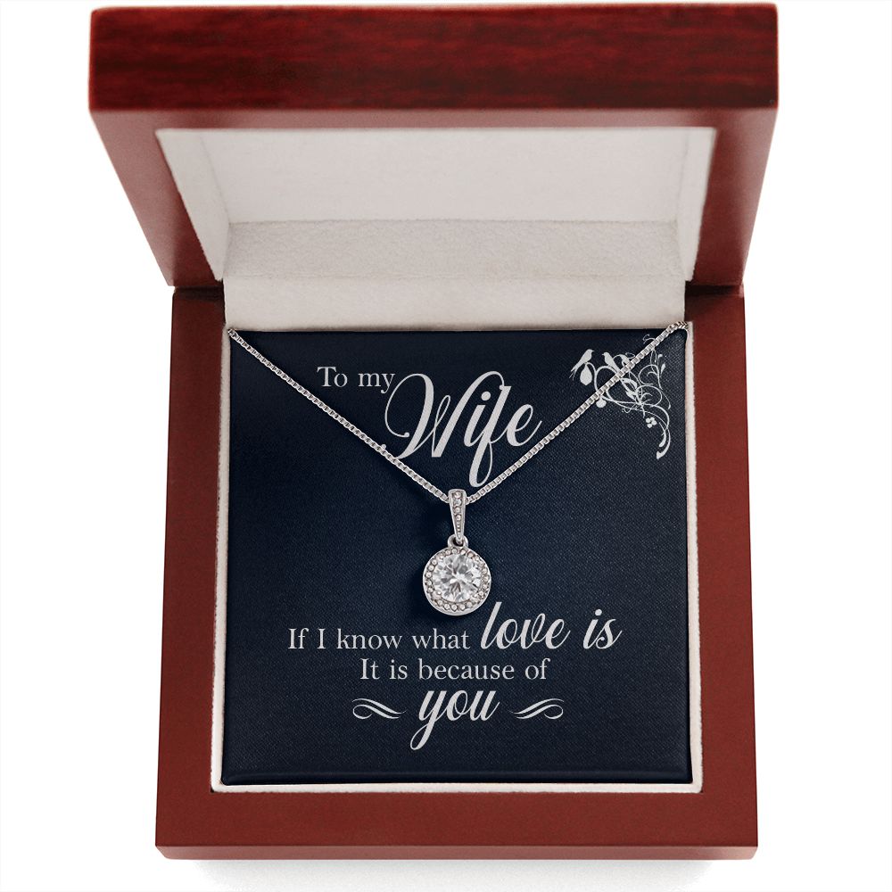 To My Wife If I Know What Love Is Eternal Hope Necklace Message Card-Express Your Love Gifts