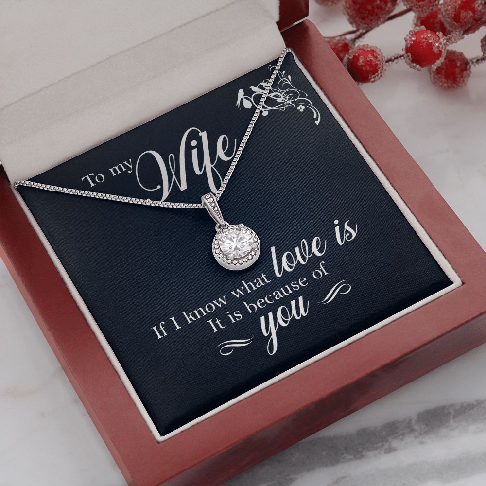 To My Wife If I Know What Love Is Eternal Hope Necklace Message Card-Express Your Love Gifts