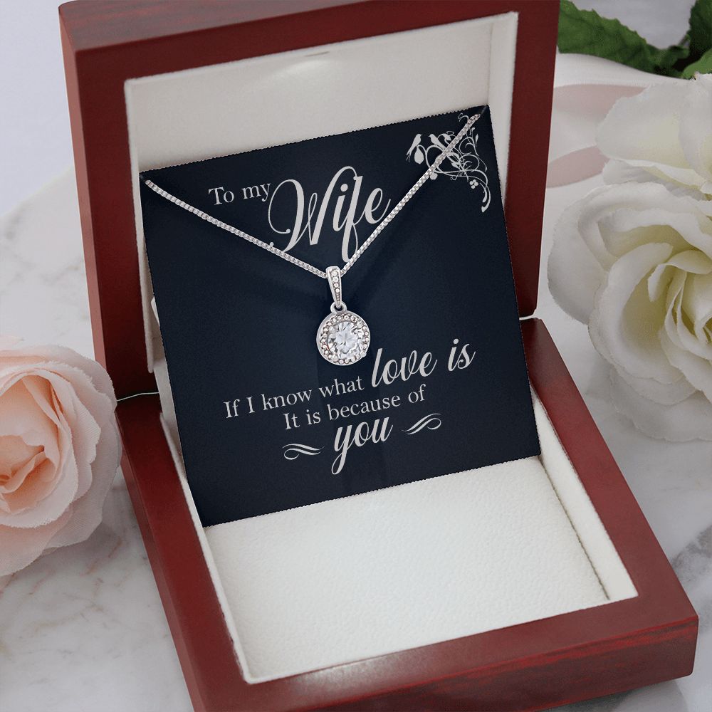 To My Wife If I Know What Love Is Eternal Hope Necklace Message Card-Express Your Love Gifts