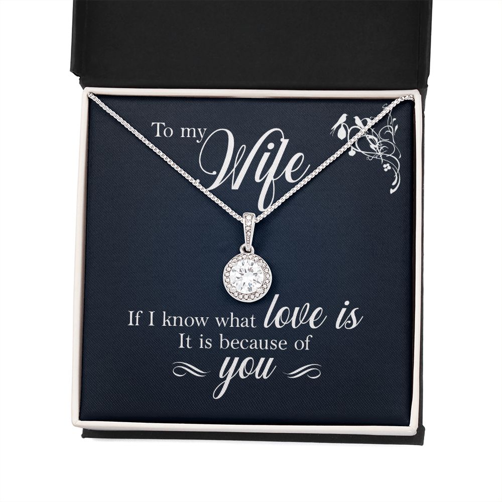 To My Wife If I Know What Love Is Eternal Hope Necklace Message Card-Express Your Love Gifts