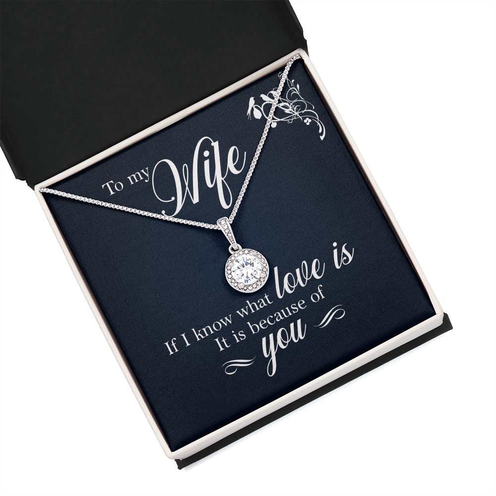 To My Wife If I Know What Love Is Eternal Hope Necklace Message Card-Express Your Love Gifts