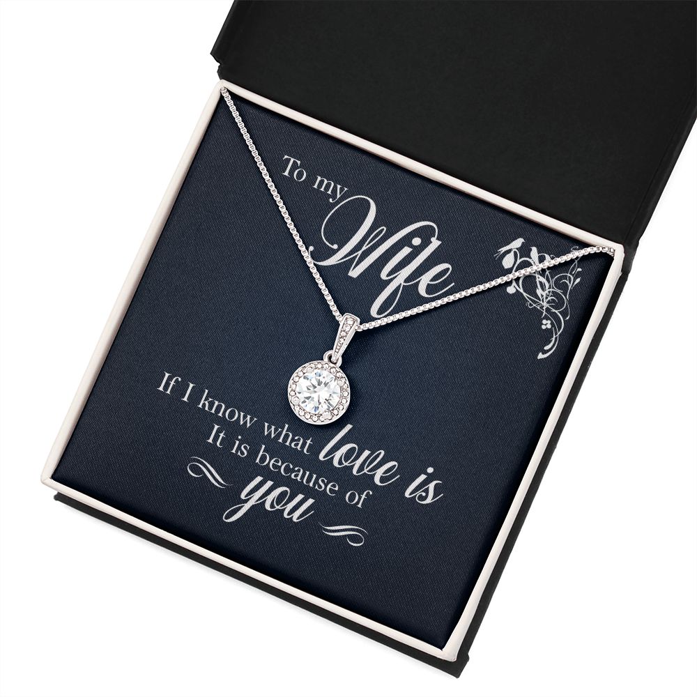 To My Wife If I Know What Love Is Eternal Hope Necklace Message Card-Express Your Love Gifts