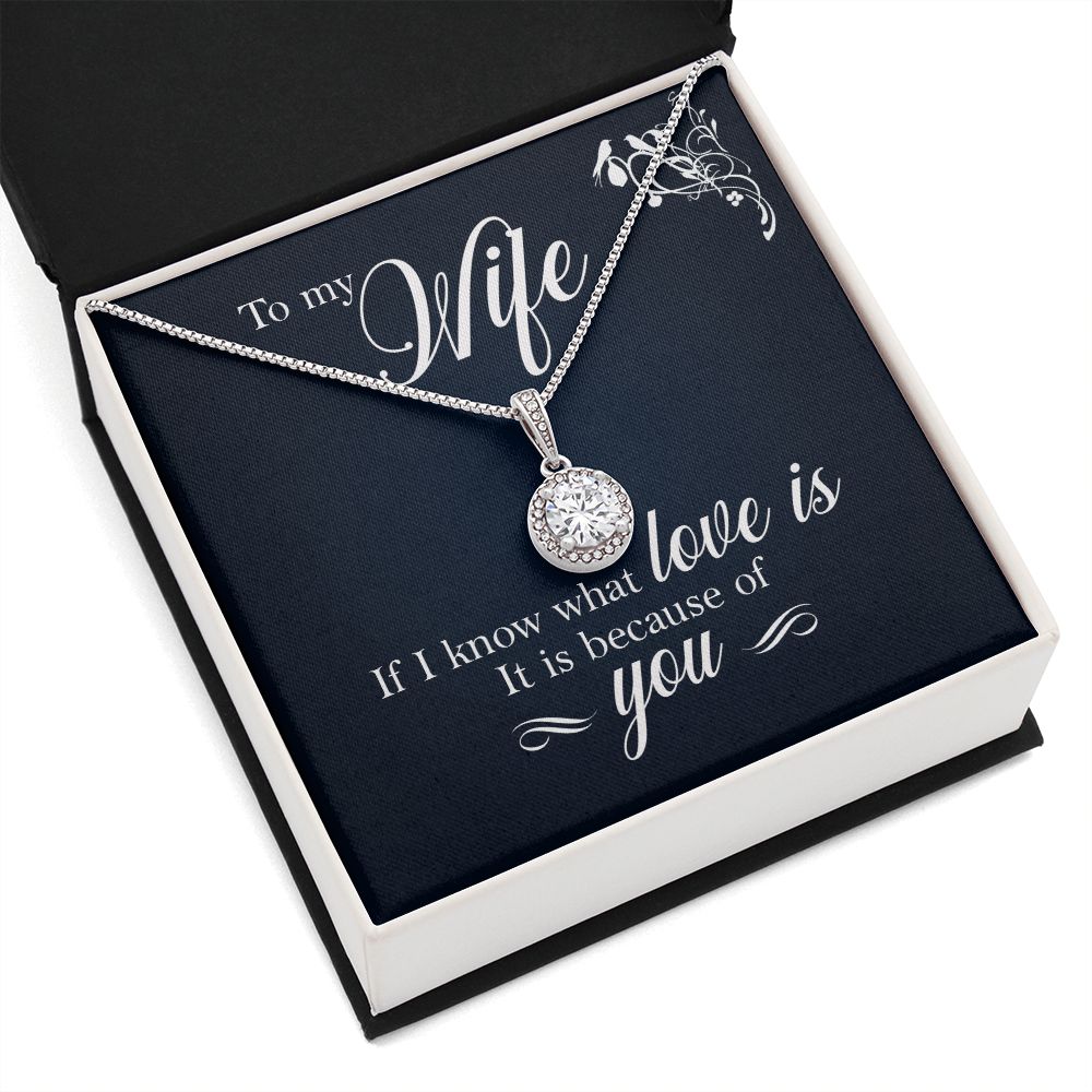 To My Wife If I Know What Love Is Eternal Hope Necklace Message Card-Express Your Love Gifts