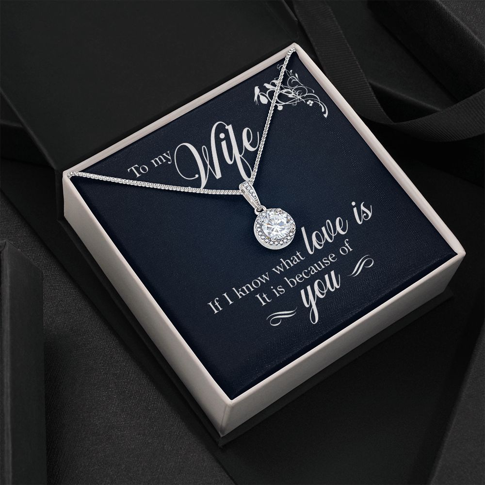 To My Wife If I Know What Love Is Eternal Hope Necklace Message Card-Express Your Love Gifts