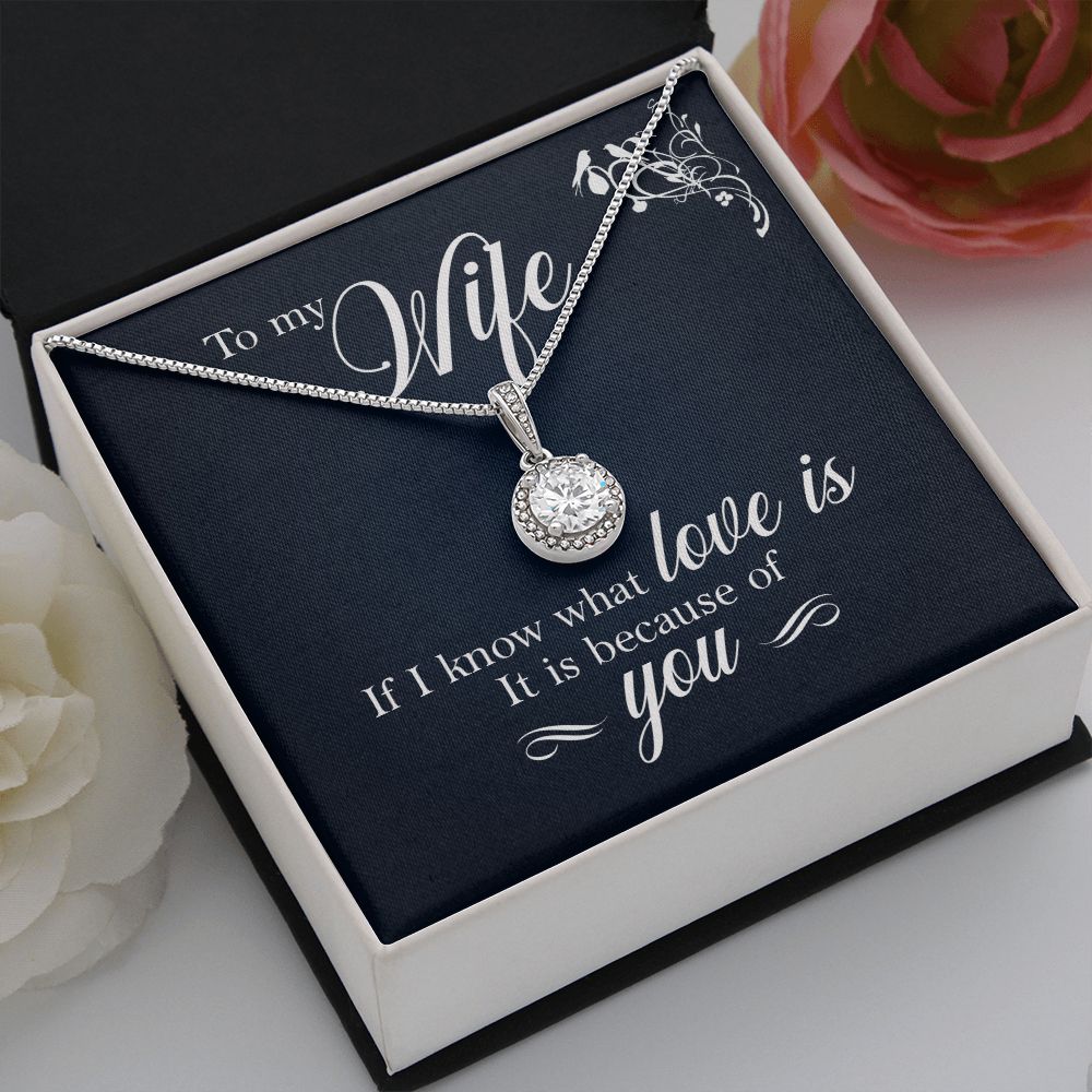 To My Wife If I Know What Love Is Eternal Hope Necklace Message Card-Express Your Love Gifts