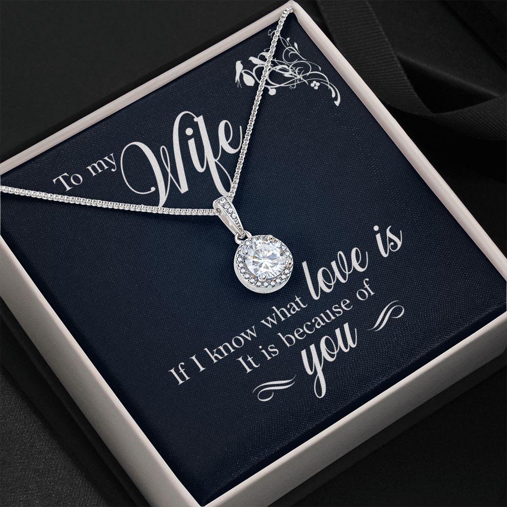 To My Wife If I Know What Love Is Eternal Hope Necklace Message Card-Express Your Love Gifts