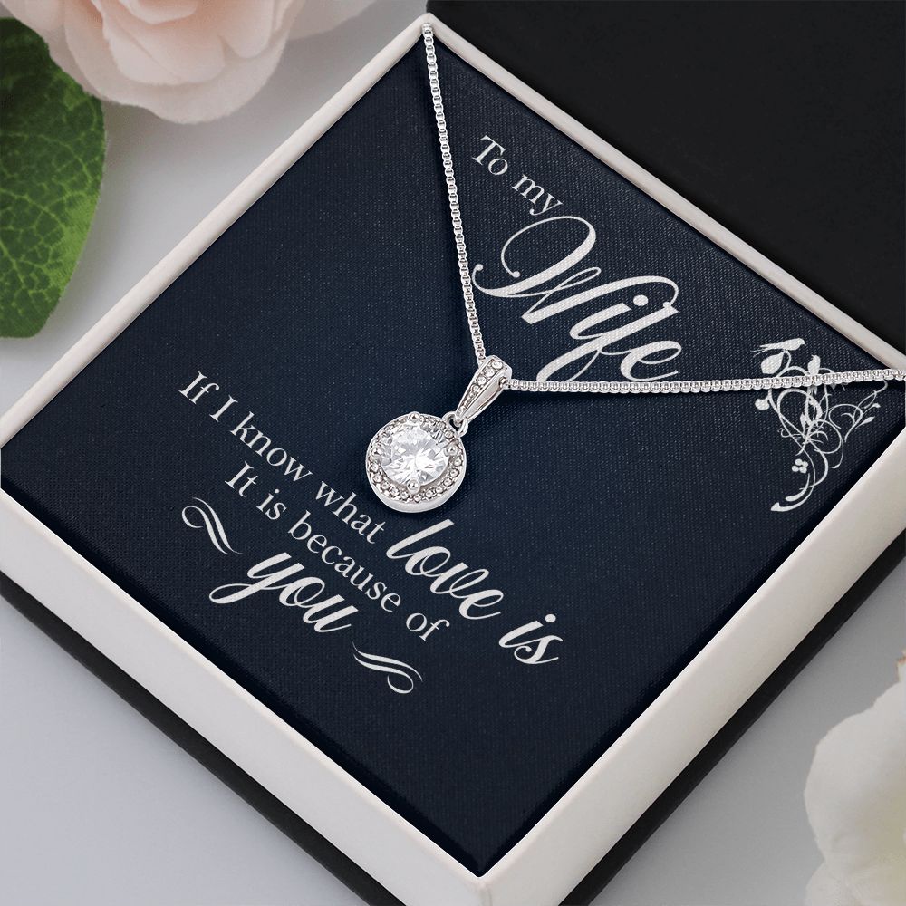 To My Wife If I Know What Love Is Eternal Hope Necklace Message Card-Express Your Love Gifts