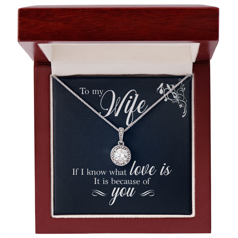 To My Wife If I Know What Love Is Eternal Hope Necklace Message Card-Express Your Love Gifts