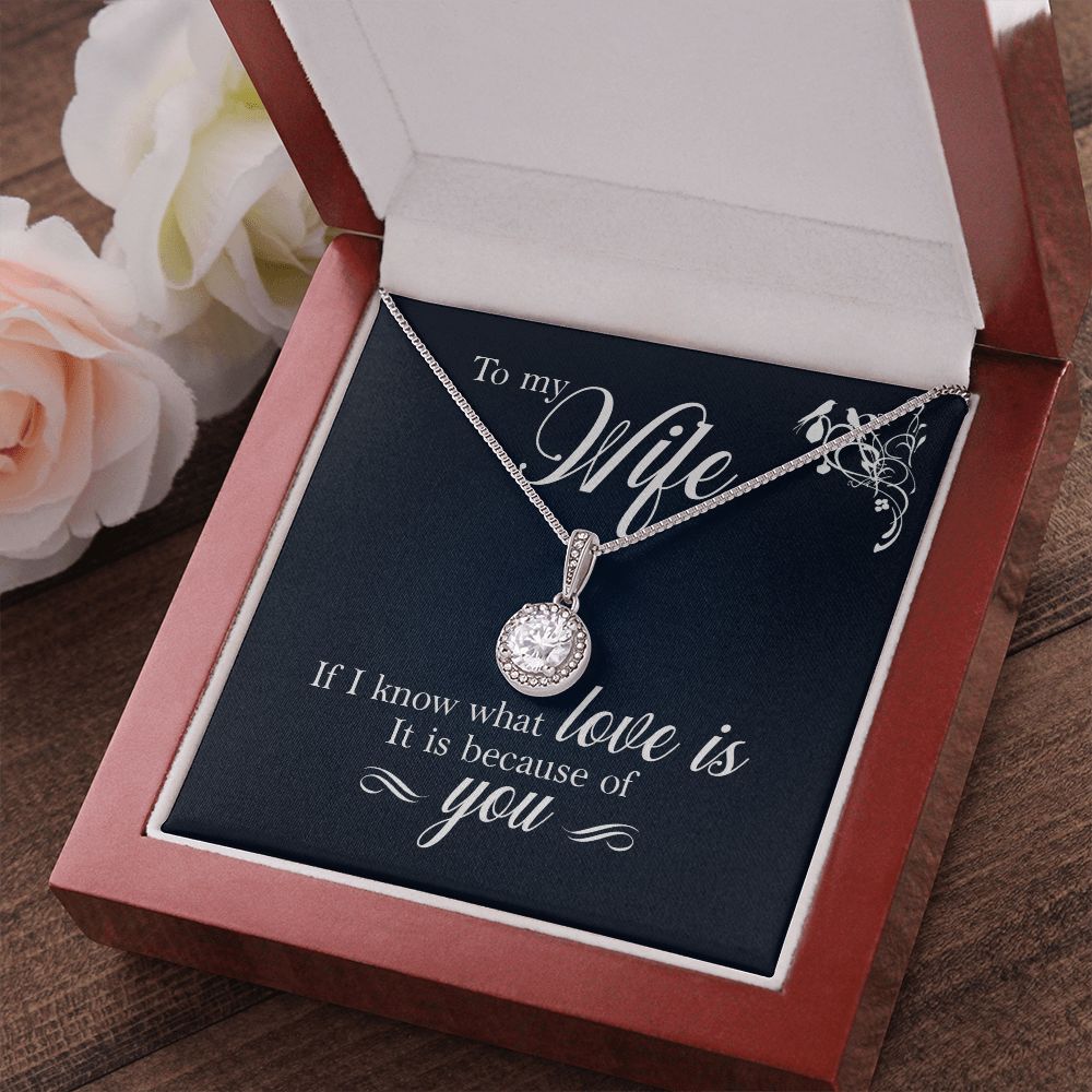 To My Wife If I Know What Love Is Eternal Hope Necklace Message Card-Express Your Love Gifts