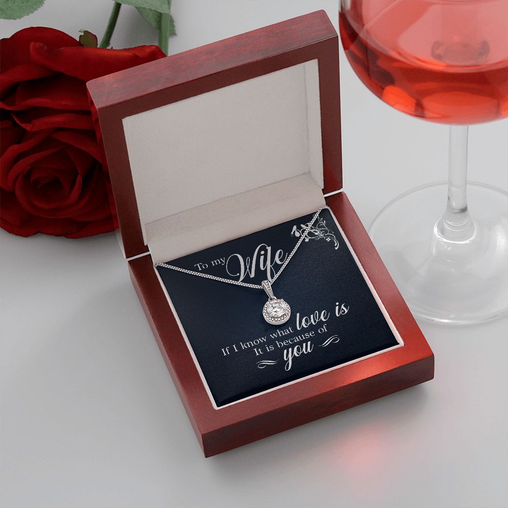 To My Wife If I Know What Love Is Eternal Hope Necklace Message Card-Express Your Love Gifts