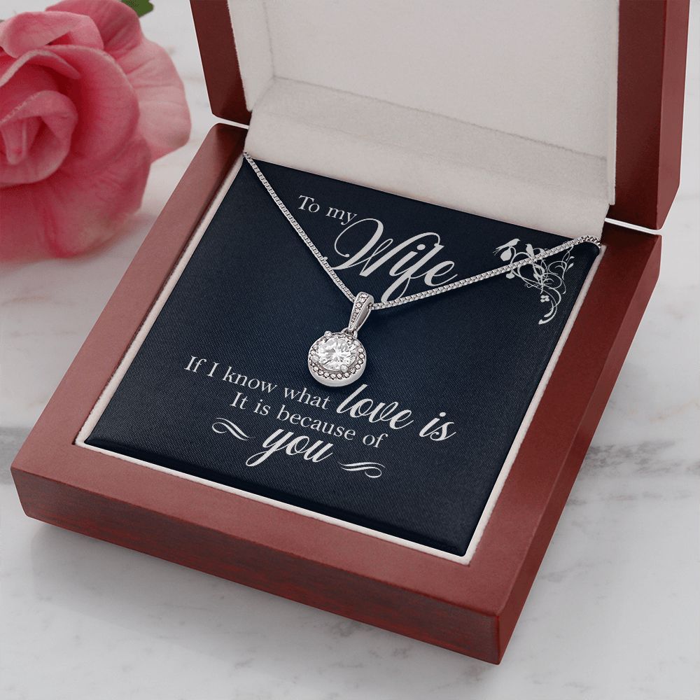 To My Wife If I Know What Love Is Eternal Hope Necklace Message Card-Express Your Love Gifts