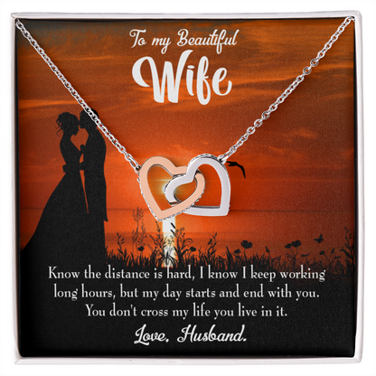 To My Wife Knowing the Distance Inseparable Necklace-Express Your Love Gifts