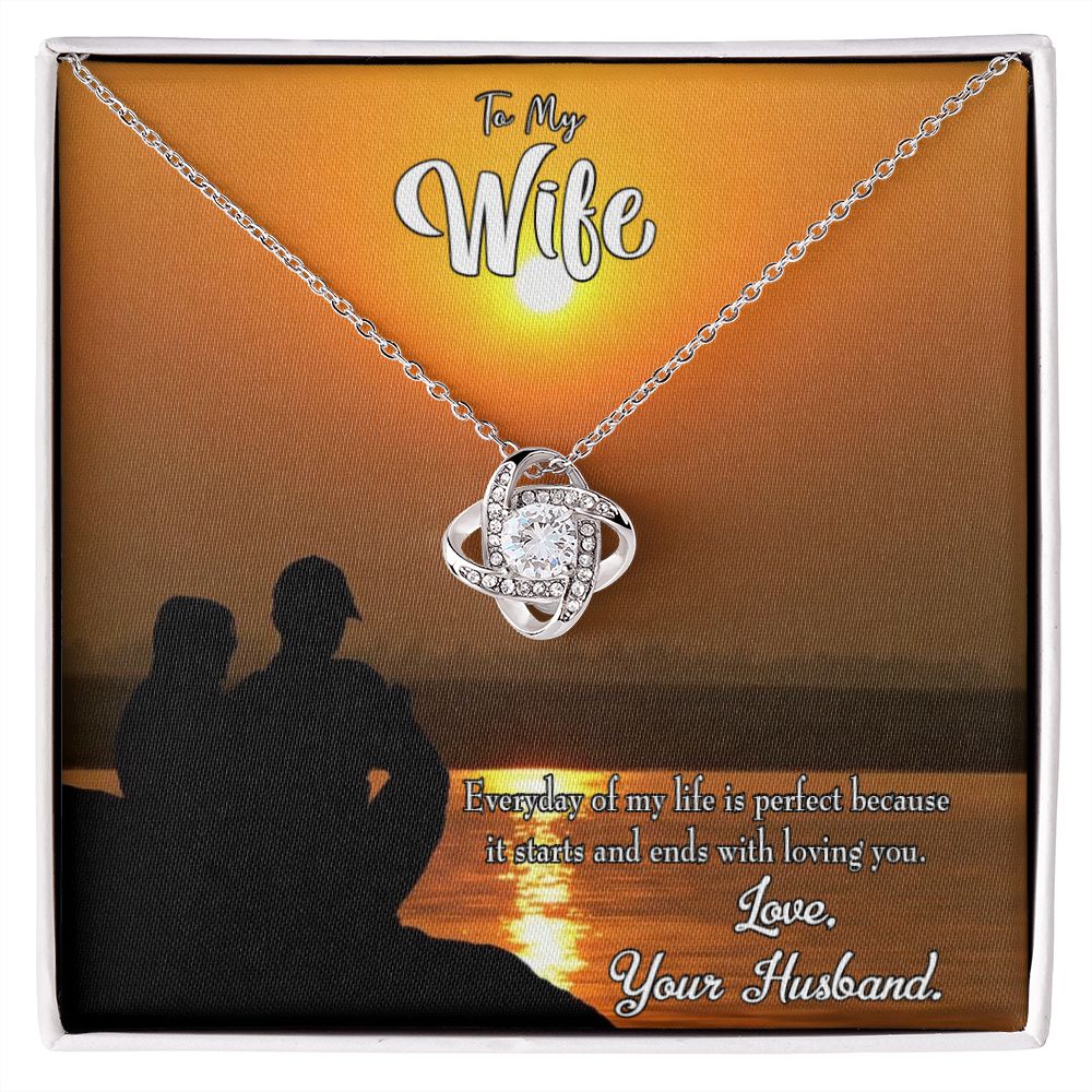 To My Wife Life is Perfect Infinity Knot Necklace Message Card-Express Your Love Gifts