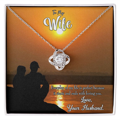 To My Wife Life is Perfect Infinity Knot Necklace Message Card-Express Your Love Gifts