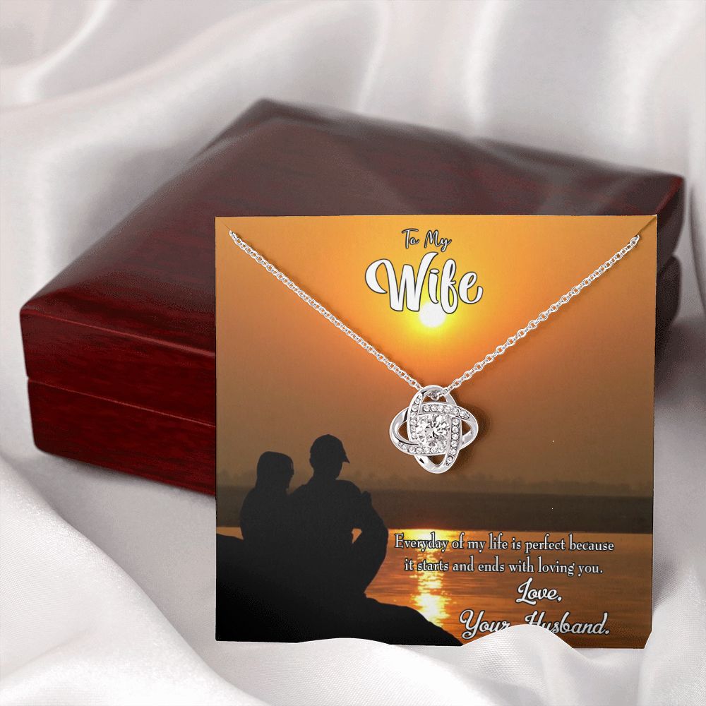 To My Wife Life is Perfect Infinity Knot Necklace Message Card-Express Your Love Gifts