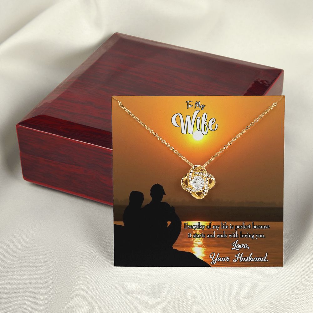 To My Wife Life is Perfect Infinity Knot Necklace Message Card-Express Your Love Gifts