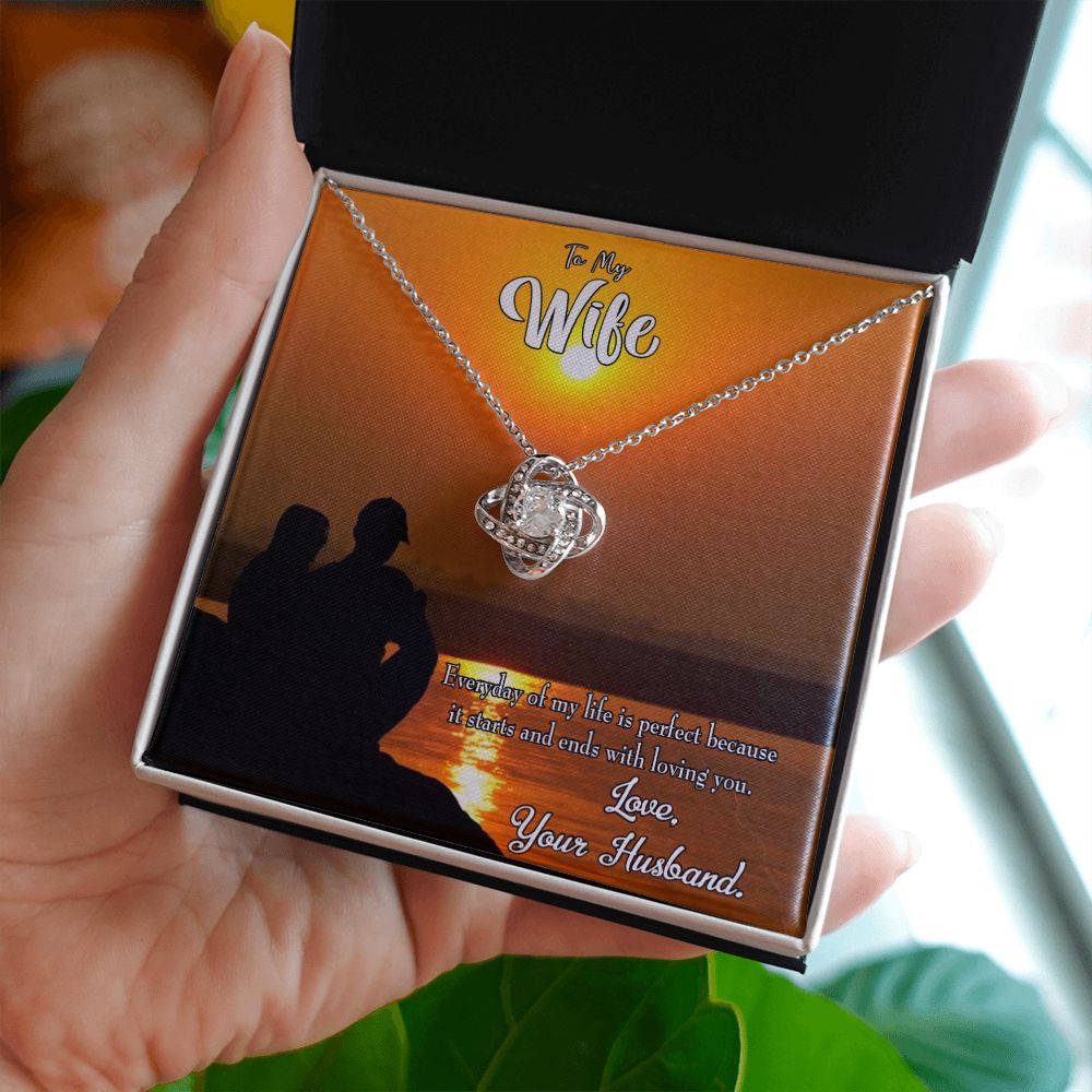 To My Wife Life is Perfect Infinity Knot Necklace Message Card-Express Your Love Gifts