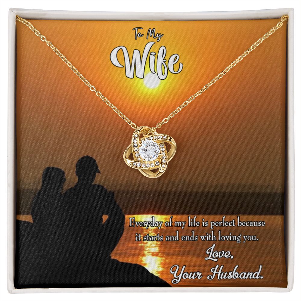 To My Wife Life is Perfect Infinity Knot Necklace Message Card-Express Your Love Gifts