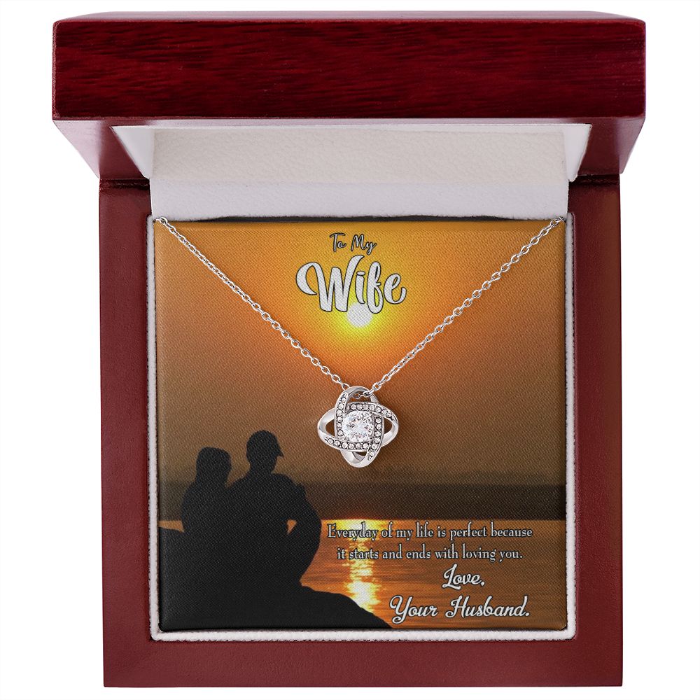 To My Wife Life is Perfect Infinity Knot Necklace Message Card-Express Your Love Gifts