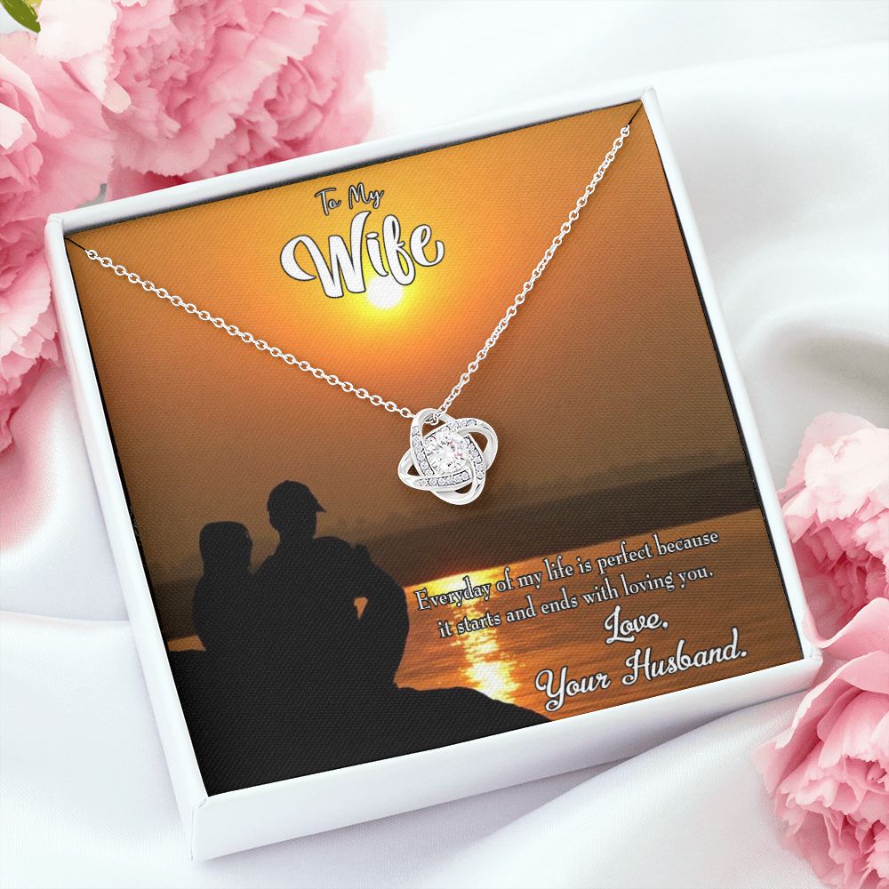 To My Wife Life is Perfect Infinity Knot Necklace Message Card-Express Your Love Gifts