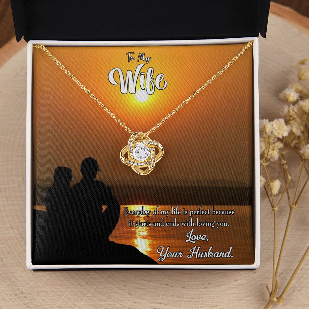 To My Wife Life is Perfect Infinity Knot Necklace Message Card-Express Your Love Gifts