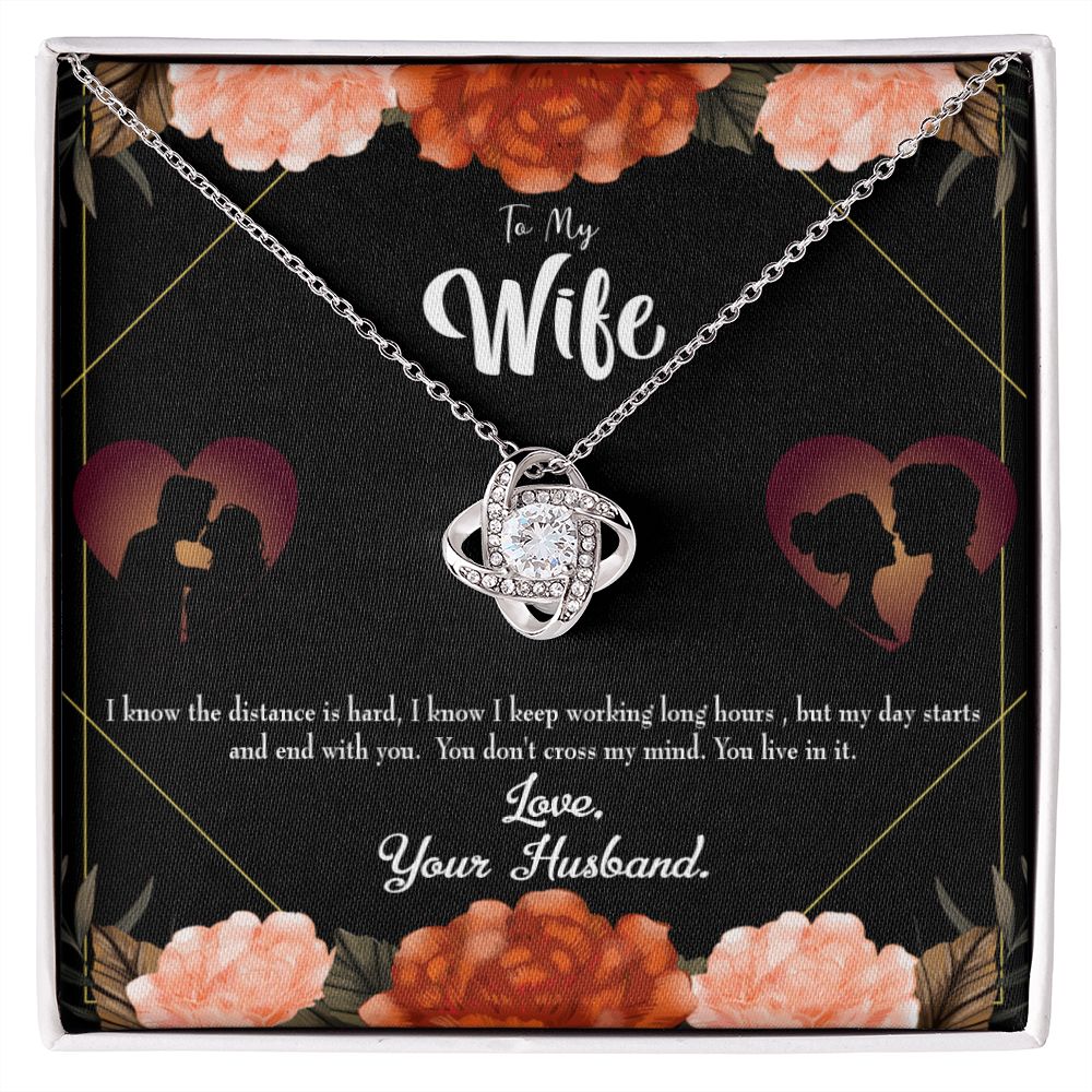 To My Wife Live in my mind Infinity Knot Necklace Message Card-Express Your Love Gifts