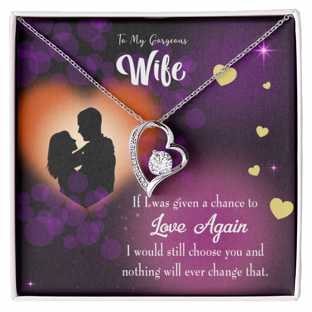 To My Wife Love Again Forever Necklace w Message Card-Express Your Love Gifts