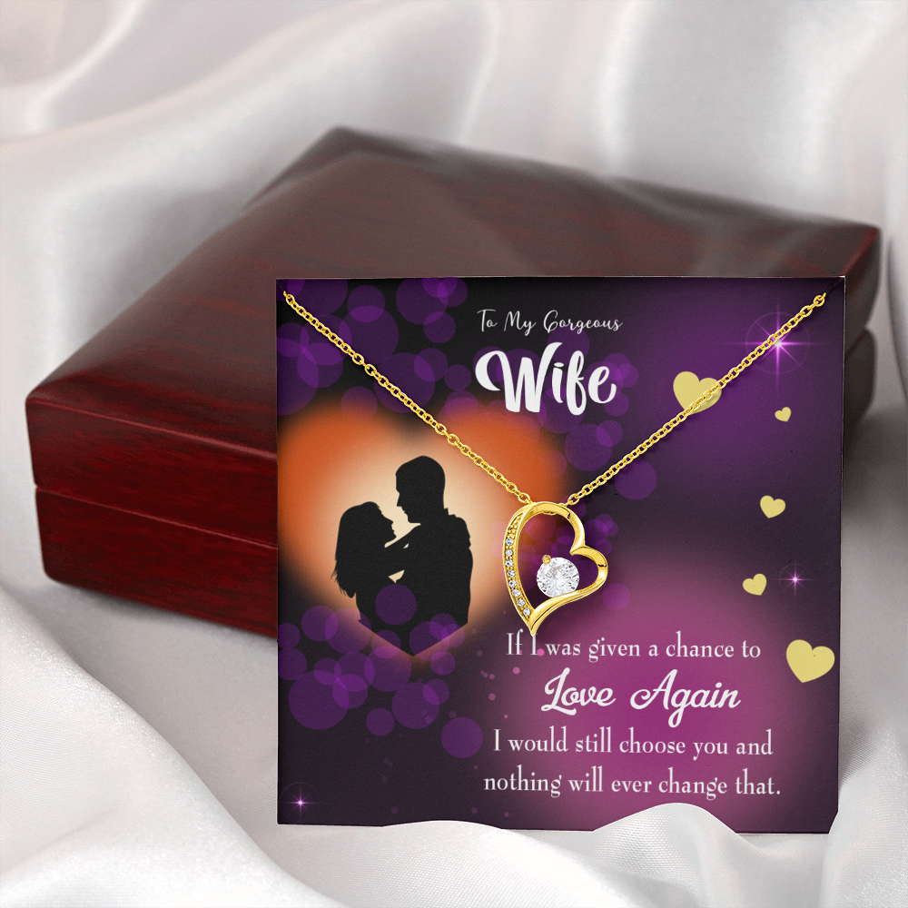 To My Wife Love Again Forever Necklace w Message Card-Express Your Love Gifts