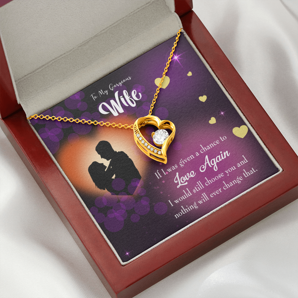 To My Wife Love Again Forever Necklace w Message Card-Express Your Love Gifts