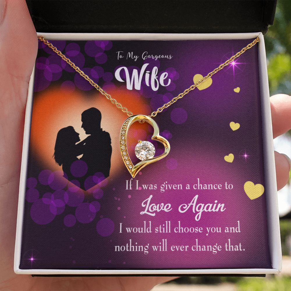 To My Wife Love Again Forever Necklace w Message Card-Express Your Love Gifts