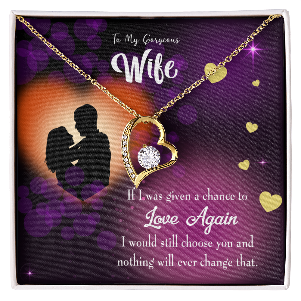 To My Wife Love Again Forever Necklace w Message Card-Express Your Love Gifts