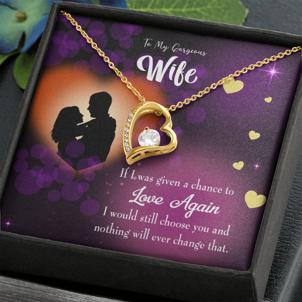 To My Wife Love Again Forever Necklace w Message Card-Express Your Love Gifts