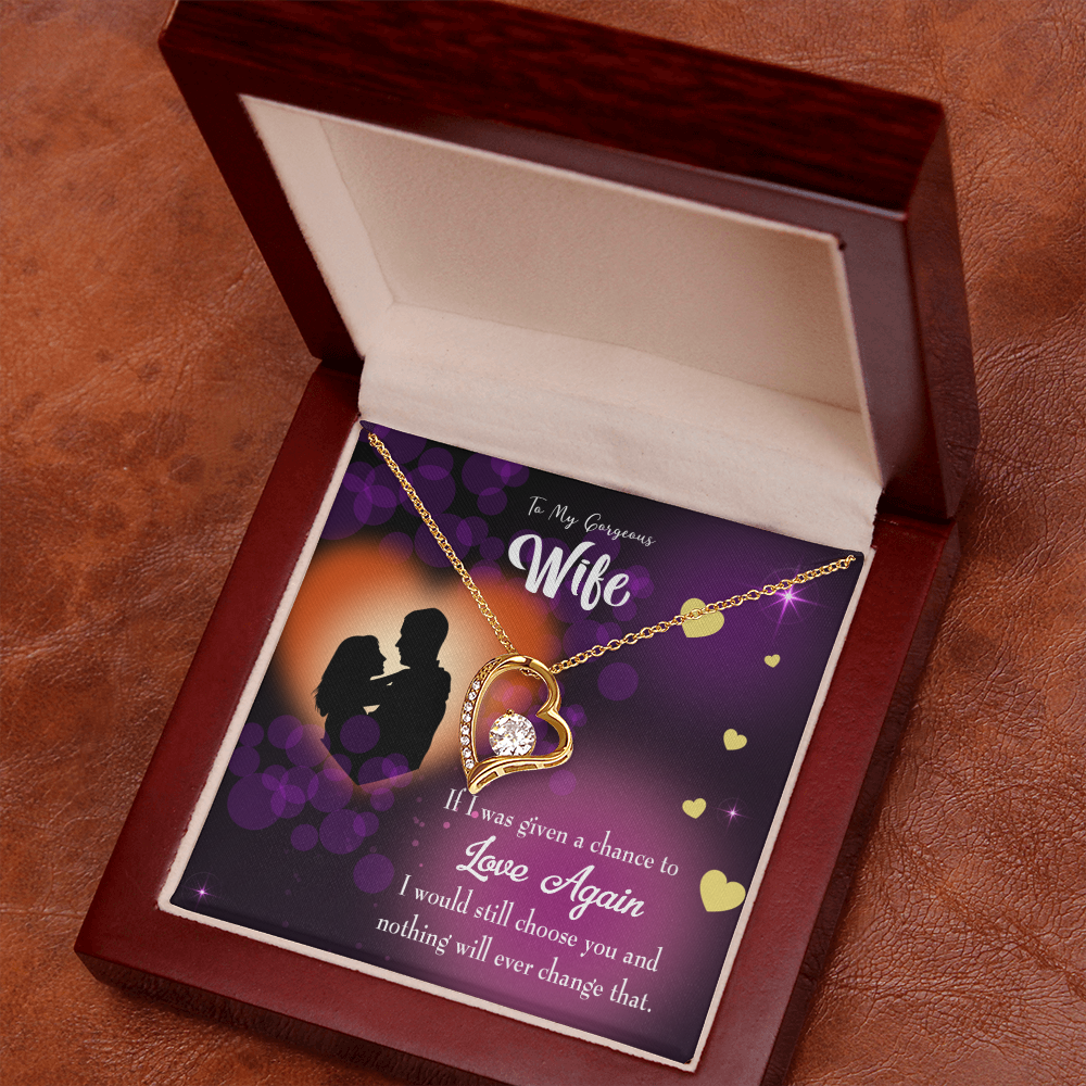 To My Wife Love Again Forever Necklace w Message Card-Express Your Love Gifts