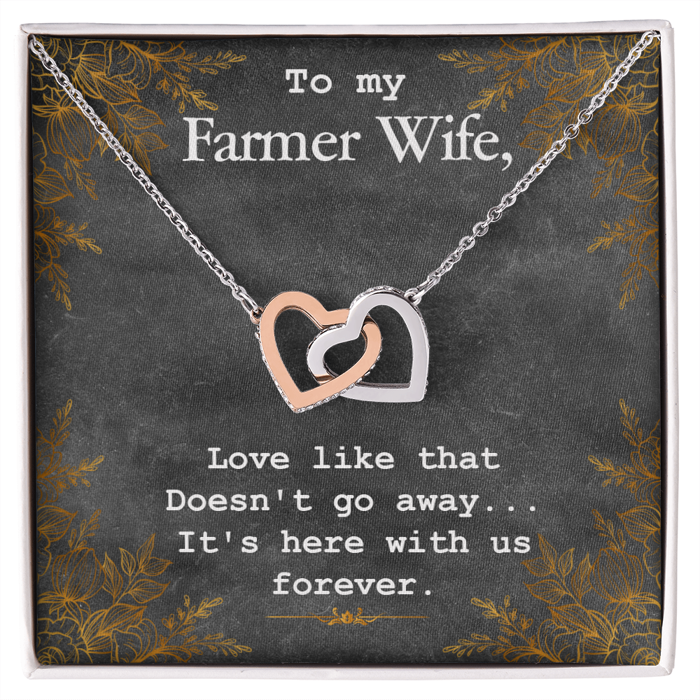 To My Wife Love is Here Forever Farmer Wife Inseparable Necklace-Express Your Love Gifts