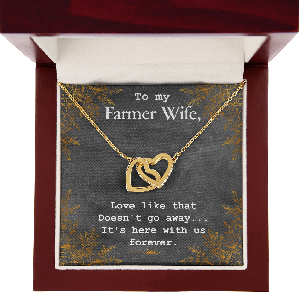 To My Wife Love is Here Forever Farmer Wife Inseparable Necklace-Express Your Love Gifts