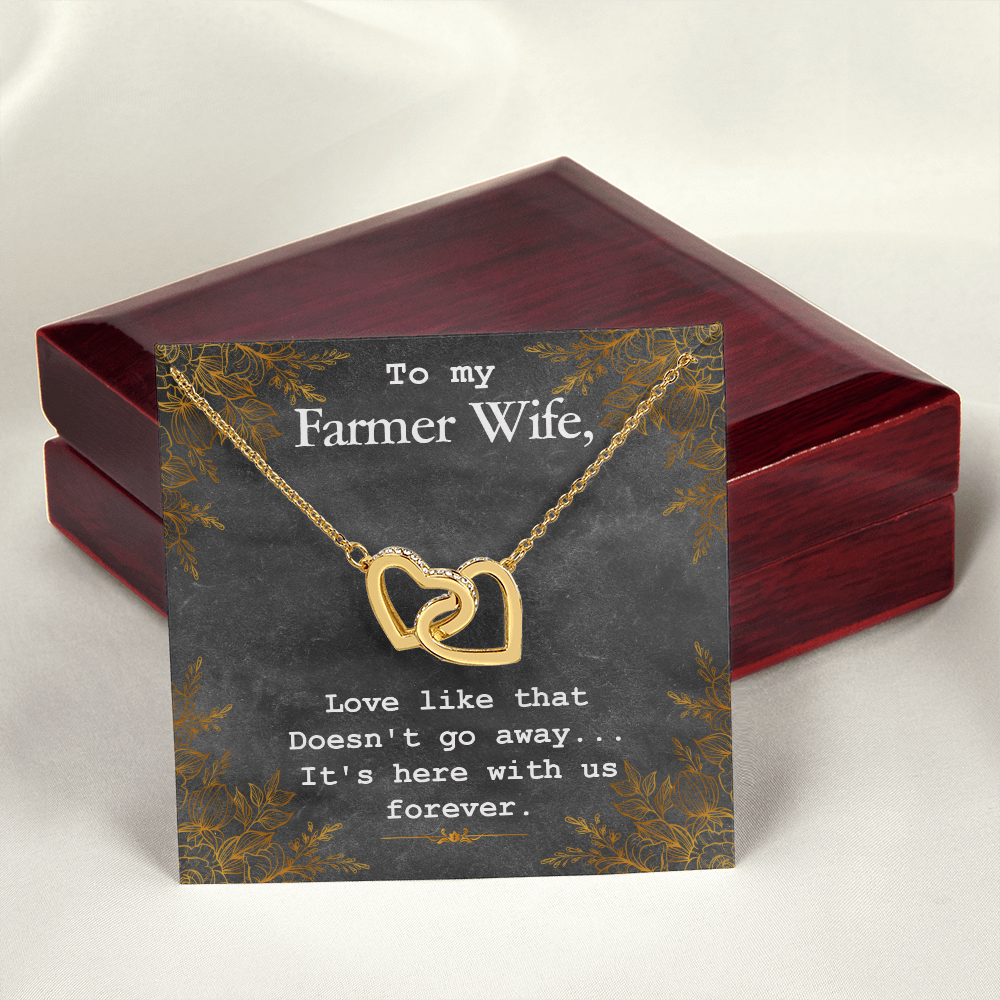 To My Wife Love is Here Forever Farmer Wife Inseparable Necklace-Express Your Love Gifts