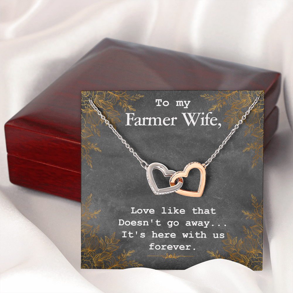 To My Wife Love is Here Forever Farmer Wife Inseparable Necklace-Express Your Love Gifts