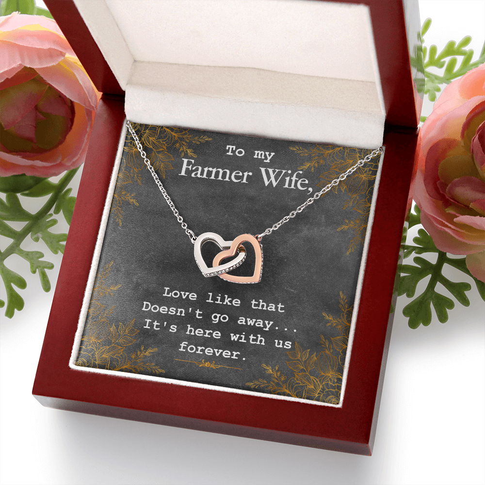 To My Wife Love is Here Forever Farmer Wife Inseparable Necklace-Express Your Love Gifts