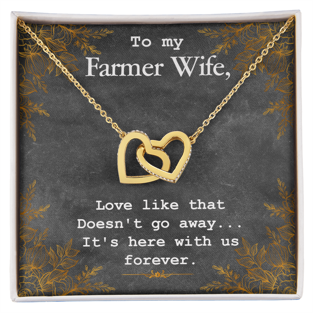 To My Wife Love is Here Forever Farmer Wife Inseparable Necklace-Express Your Love Gifts