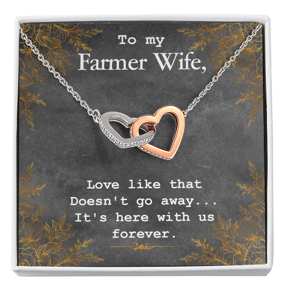 To My Wife Love is Here Forever Farmer Wife Inseparable Necklace-Express Your Love Gifts