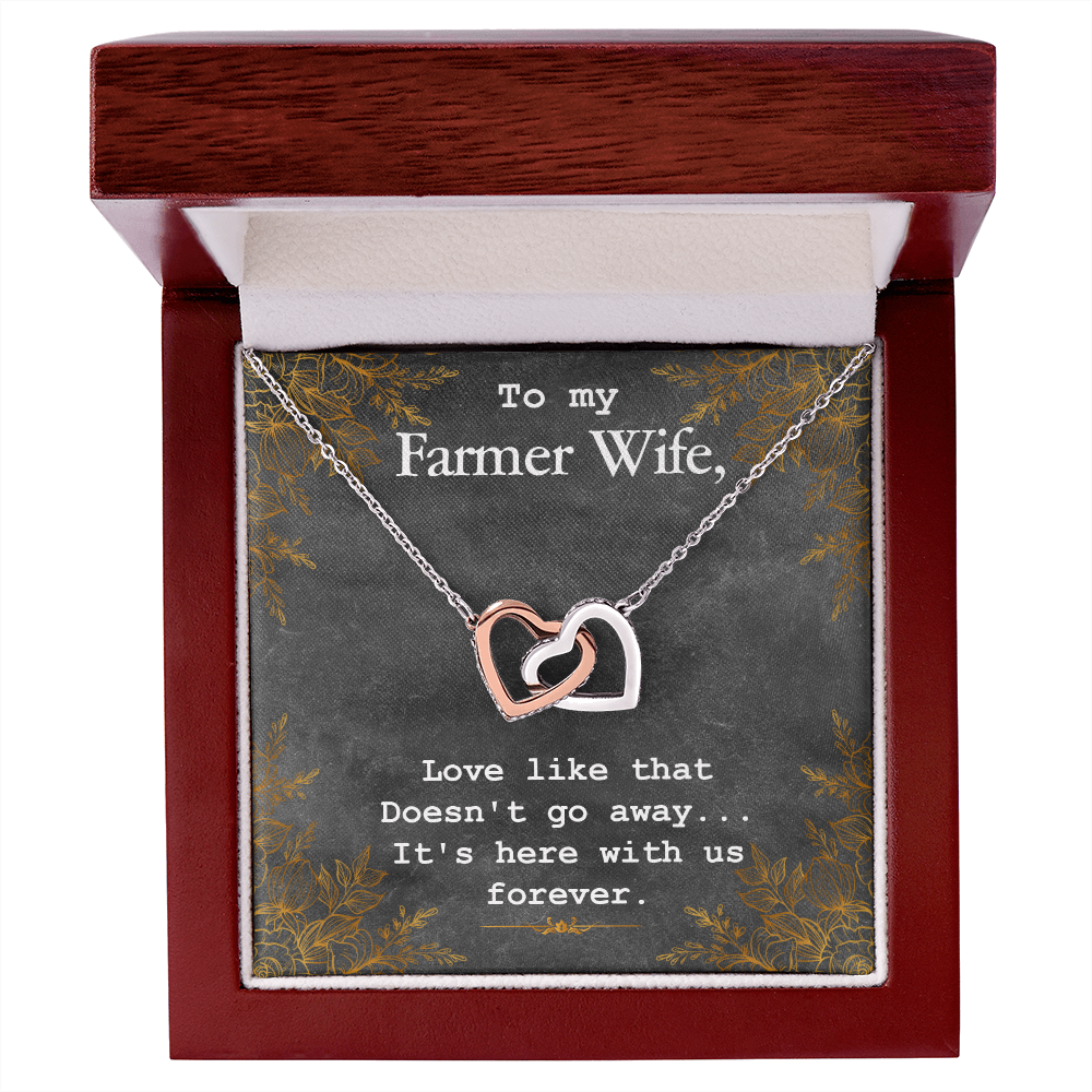 To My Wife Love is Here Forever Farmer Wife Inseparable Necklace-Express Your Love Gifts