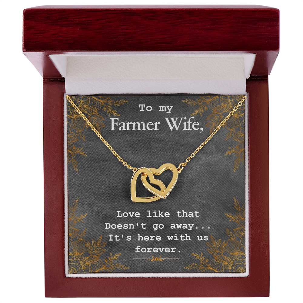 To My Wife Love is Here Forever Farmer Wife Inseparable Necklace-Express Your Love Gifts